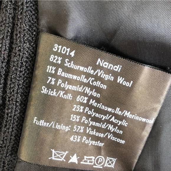 Annette Gortz Nandi Black Wool Blend Knit Back Full Zip Jacket Vest - Picture 6 of 7